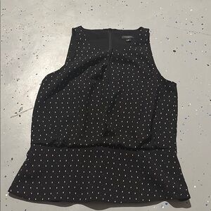 Black Sleeveless Top with White Dots Ann tailor 4